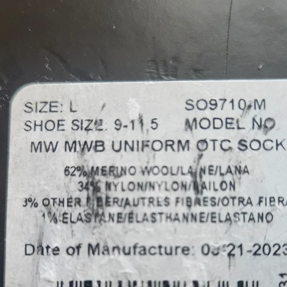 L Mens Carhartt 62% Wool Blend Over The Calf Sock Black Fits 9-11.5 - Picture 4 of 4